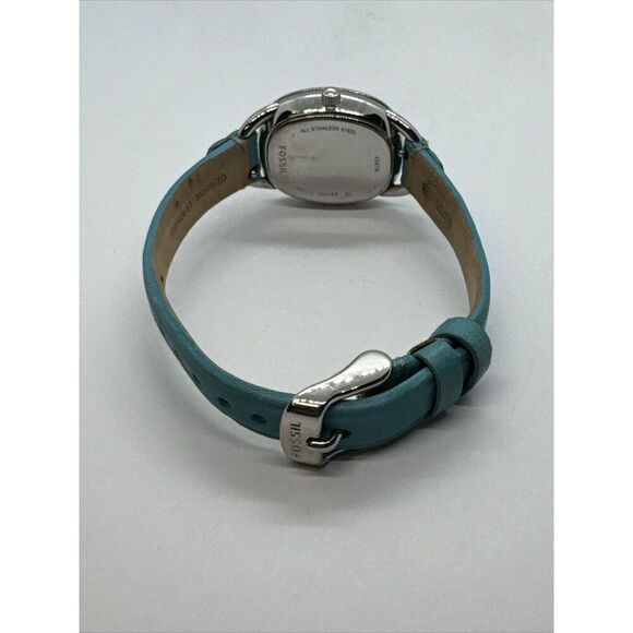Fossil Sculptor ES3559 Women Blue Leather Analog Silver Dial Quartz Watch JNA347 - Picture 9 of 11